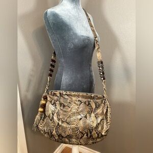 NWOT Vintage Sharif Reptile Large Shoulder Bag
